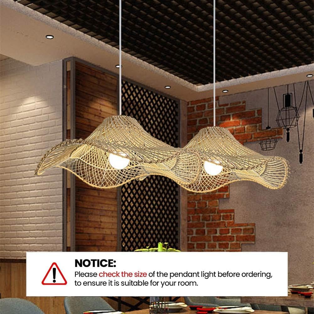 モダンなシャンデリア, 竹編みペンダント照明器具、キッチンアイランド